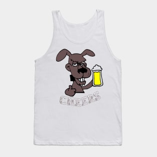 Friendly Dog Drinking Beer Tank Top